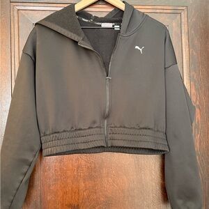 Puma Women's Black Cropped Bomber Jacket